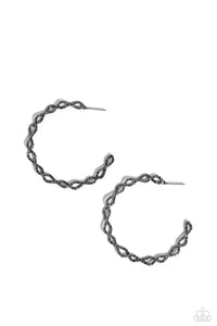 Paparazzi Haute Helix - Black Hoop Earrings