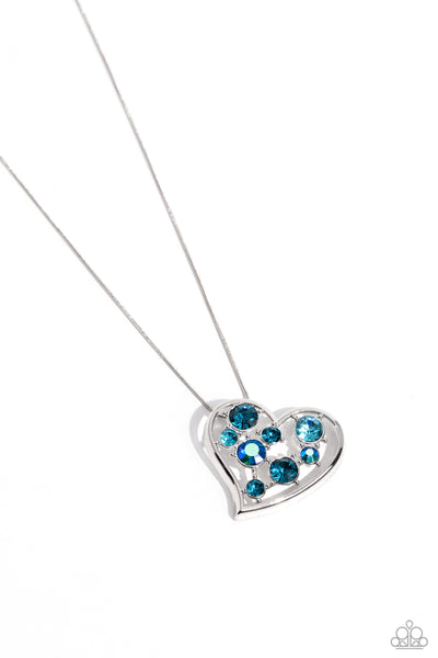 Paparazzi Romantic Recognition - Blue Heart Necklace
