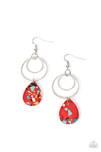 Paparazzi Terrazzo Tempo - Red Earrings