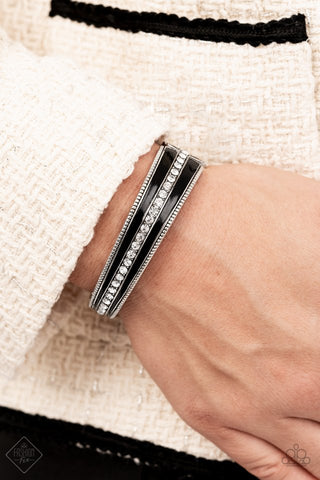 Paparazzi Exquisitely Empirical Black Hinges Bracelet