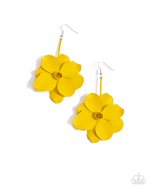 Paparazzi Generous Glisten - Yellow Earrings