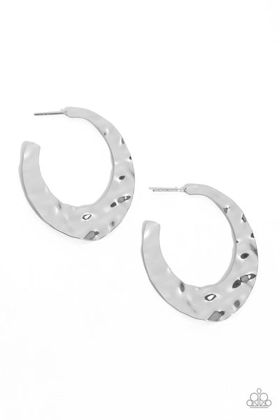 Paparazzi Make a Ripple - Silver Hoop Earrings