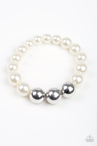 Paparazzi All Dressed UPTOWN - White Pearl Bracelet