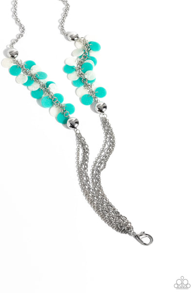 Paparazzi Shell Sensation - Green Lanyard Necklace