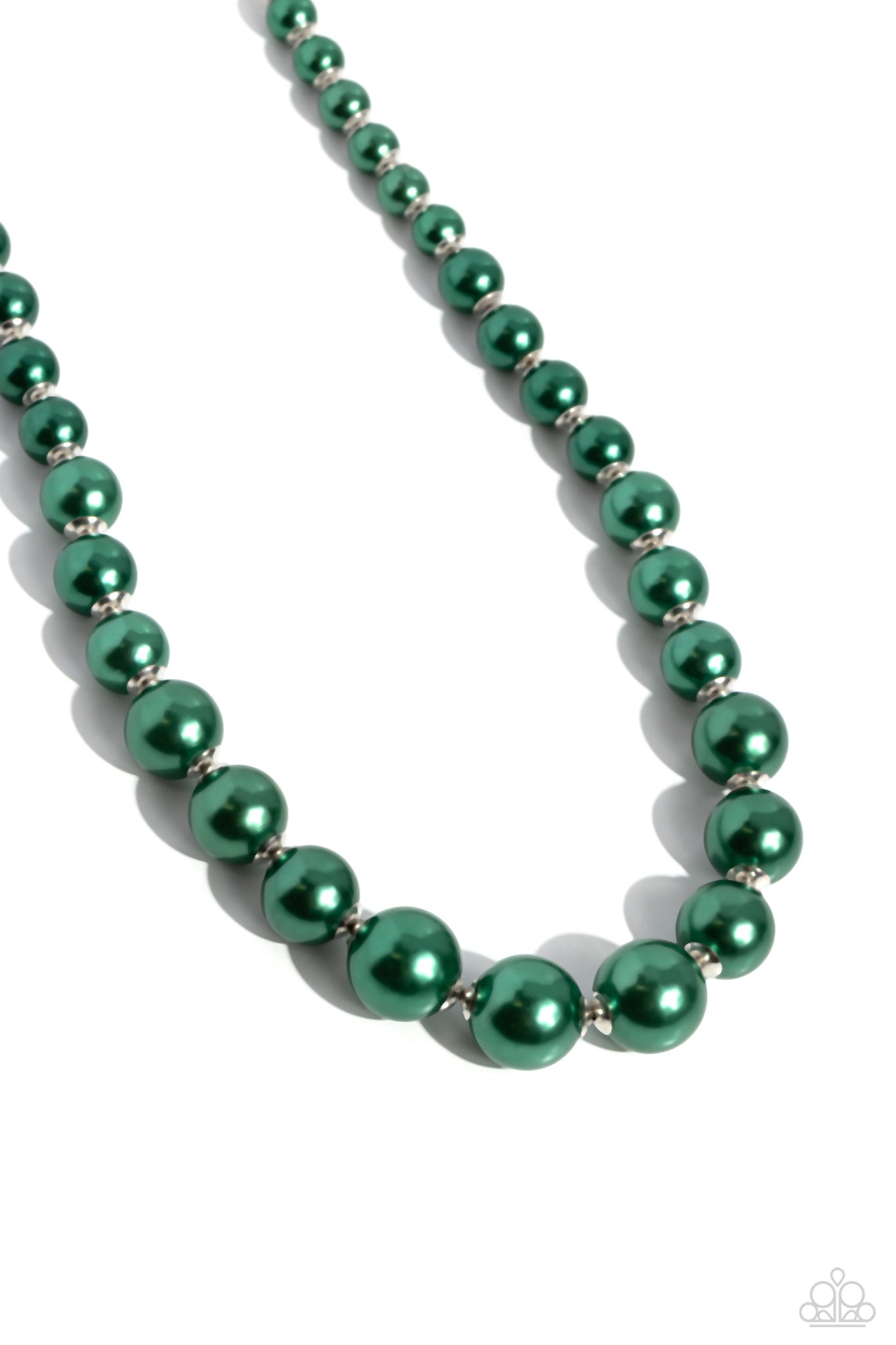 Paparazzi Manhattan Mogul - Green Pearl Necklace