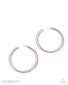 COMING SOON Paparazzi 
Curve Ball - Silver Hoop Earrings