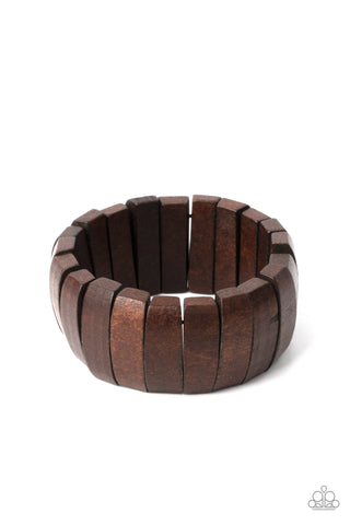 Paparazzi Raise The BARBADOS - Brown Wooden Bracelet