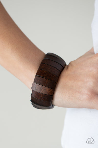 Paparazzi Raise The BARBADOS - Brown Wooden Bracelet