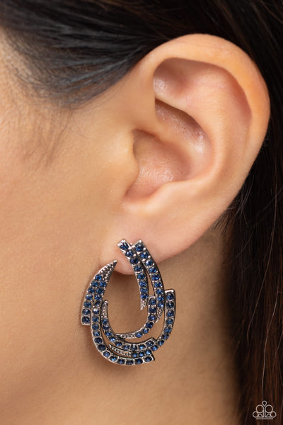 Paparazzi Cosmic Chaos - Blue Earrings
