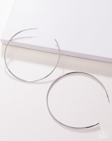 COMING SOON Paparazzi Colossal Couture - Silver Hoop Earrings