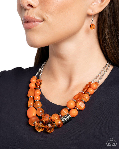 Paparazzi Pina Colada Paradise - Orange Necklace