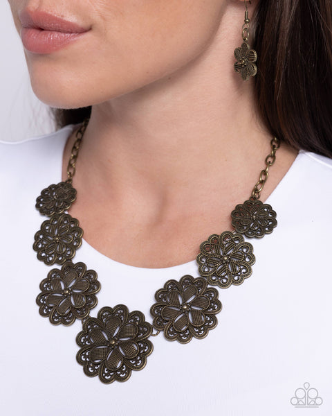 COMING SOON Paparazzi Basketful of Blossoms - Brass Necklace