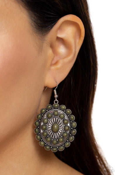 Paparazzi Bohemian Badlands - Green Earrings