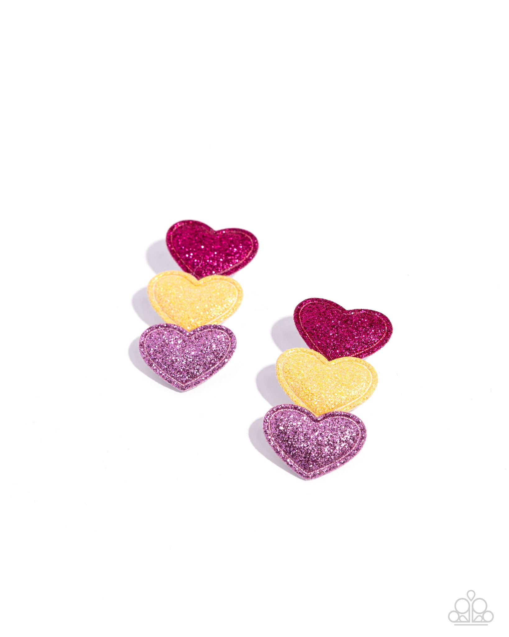 Paparazzi Love at First SPARKLE - Multi Heart Hair Clips