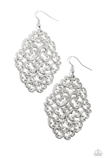 Paparazzi Contemporary Courtyards - Silver Earrings