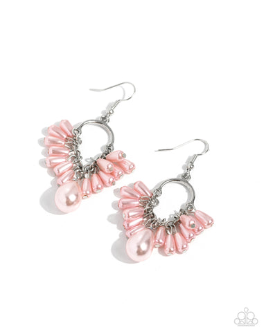 Paparazzi Ahoy There! - Pink Pearl Earrings