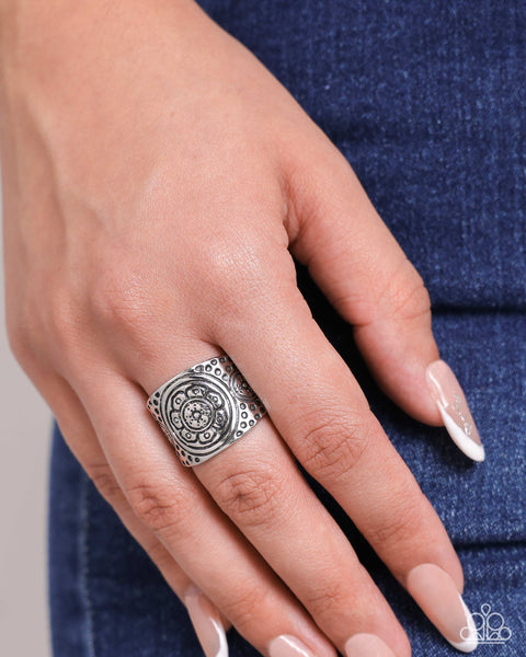 COMING SOON Paparazzi 
Elegant Engravement - Silver Ring