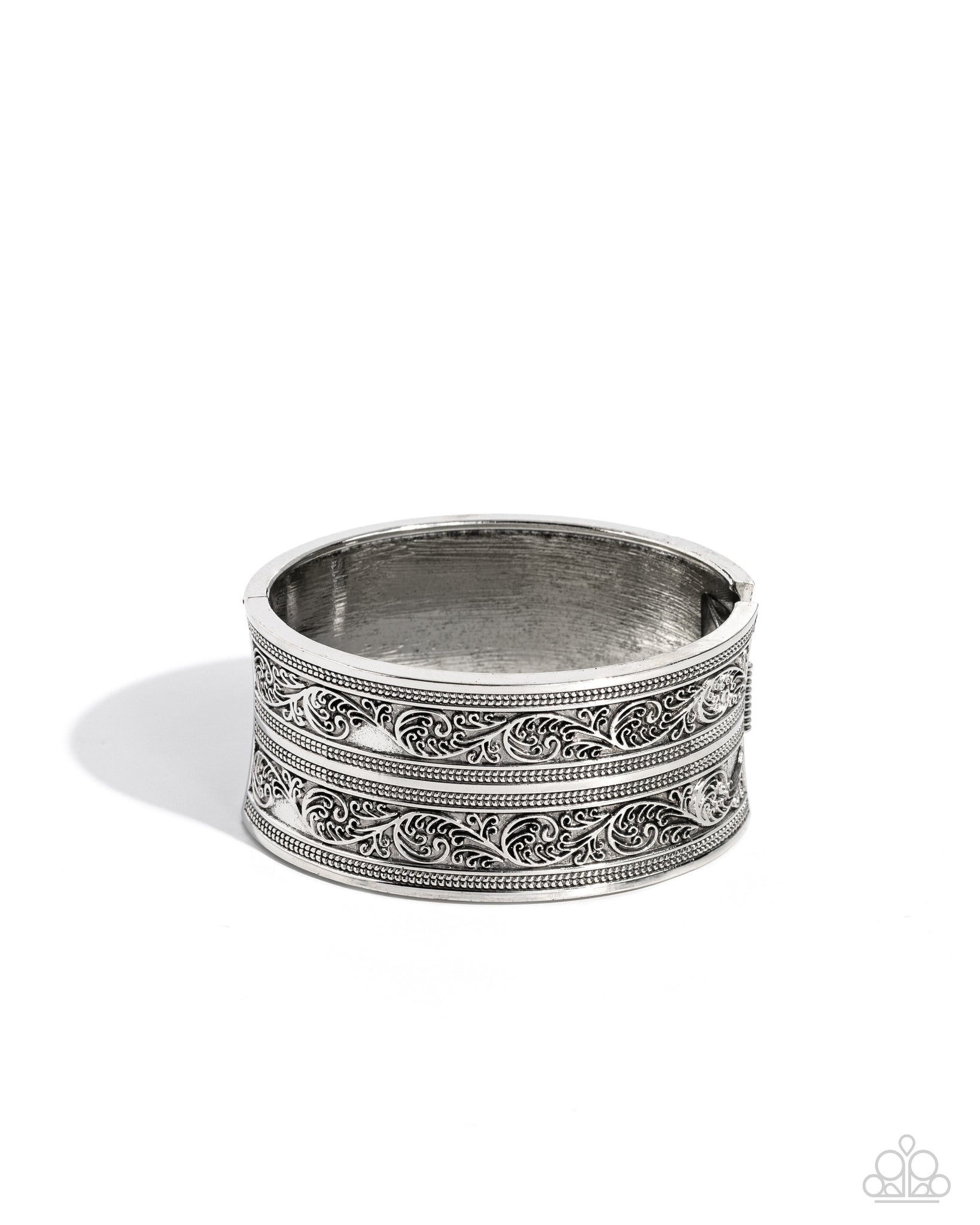 Paparazzi Eclectic European - Silver Hinged Bangle Bracelet