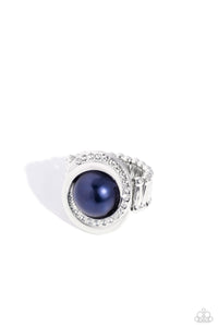 Paparazzi Folded Flair Blue Pearl Ring