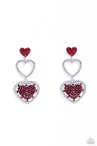 COMING SOON Paparazzi Couples Celebration - Red Heart Earrings