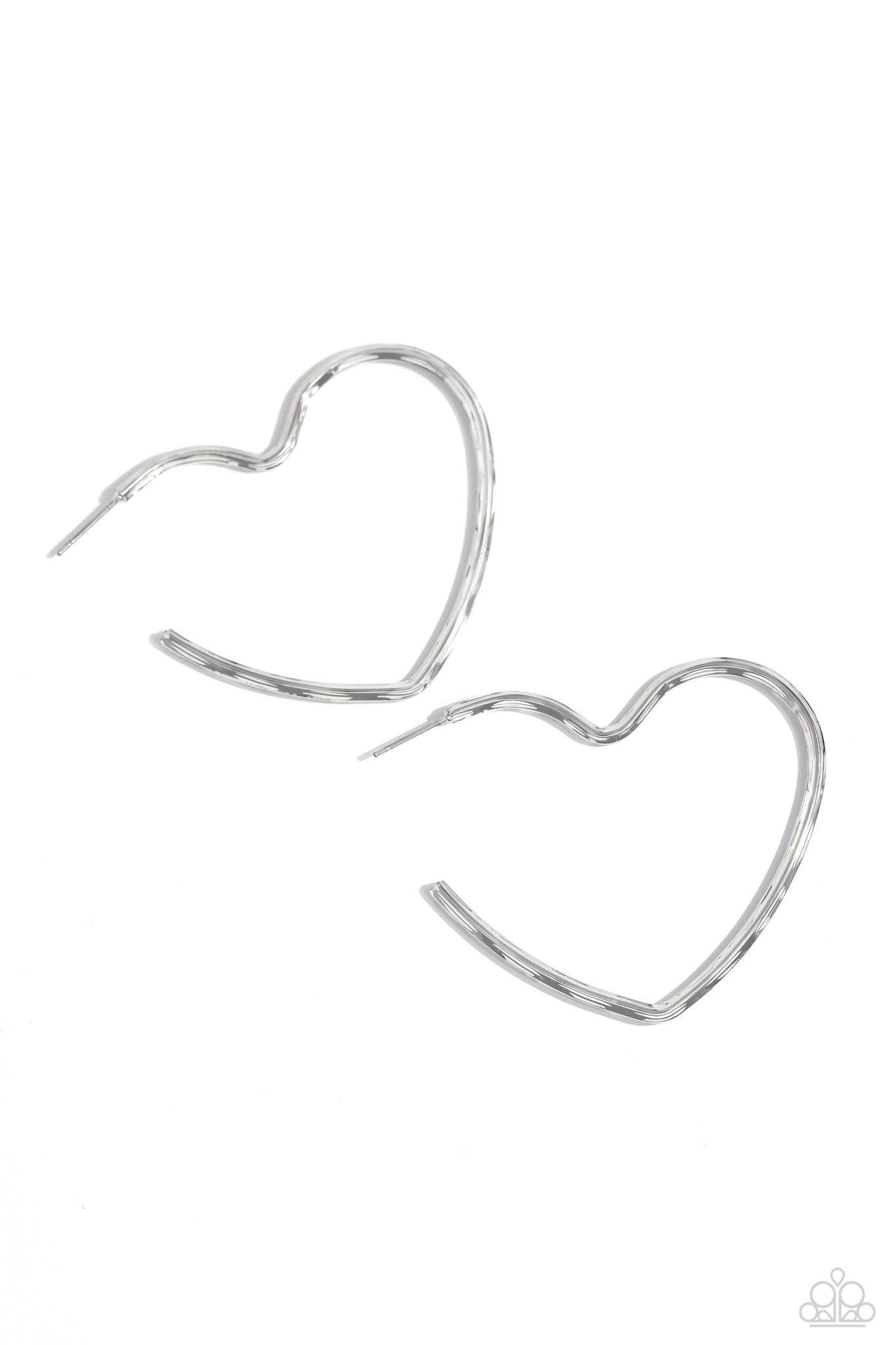 Paparazzi Summer Sweethearts - Heart Silver Earrings