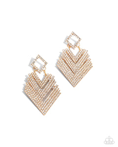 Paparazzi Cautious Caliber - Gold Earrings