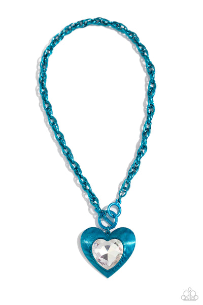 Paparazzi Modern Matchup Heart Blue Necklace