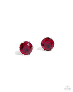 Paparazzi Breathtaking January Garnet Birthstone - Red Stud Earrings