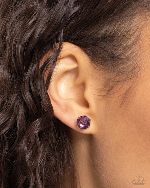 Paparazzi Breathtaking February Birthstone - Amethyst Purple Stud Earrings