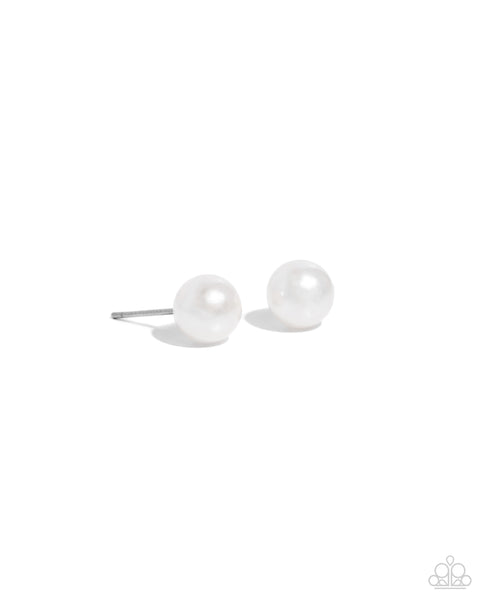 Paparazzi Breathtaking Pearl June Birthstone - White Stud Earrings