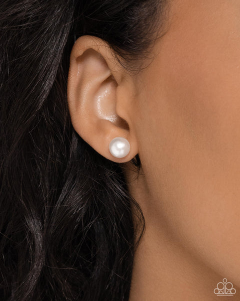 Paparazzi Breathtaking Pearl June Birthstone - White Stud Earrings