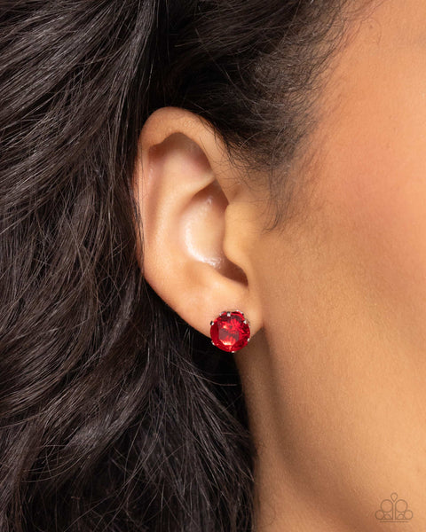 Paparazzi Breathtaking July Birthstone - Ruby Red Stud Earrings