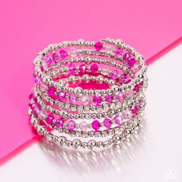 Paparazzi ICE Knowing You - Pink Coil Bracelet