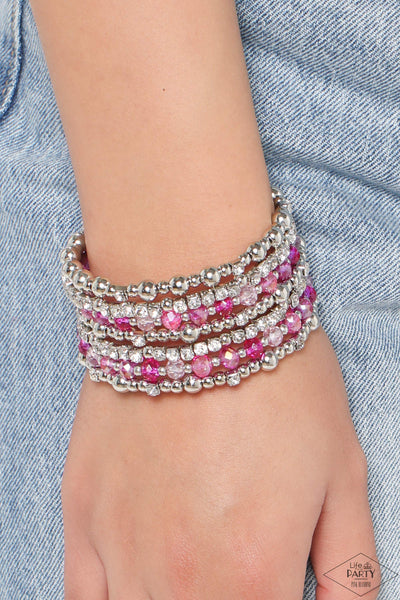 Paparazzi ICE Knowing You - Pink Coil Bracelet