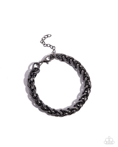 Paparazzi Effortlessly Edgy - Black Urban Bracelet