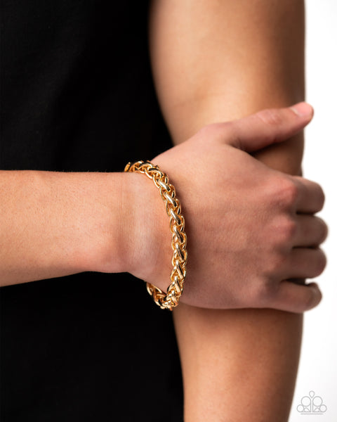 Paparazzi Effortlessly Edgy - Gold Urban Bracelet