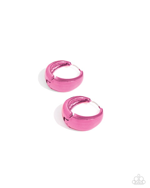 Paparazzi Colorful Curiosity - Hoop Earrings Pink