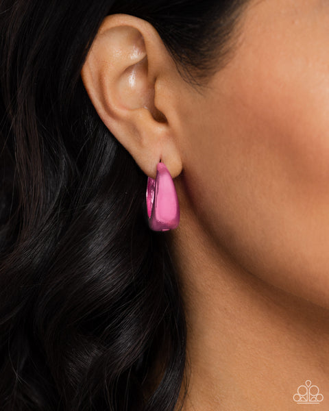 Paparazzi Colorful Curiosity - Hoop Earrings Pink