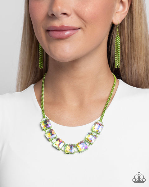 Paparazzi I SQUARE to Secrecy UV Green Necklace