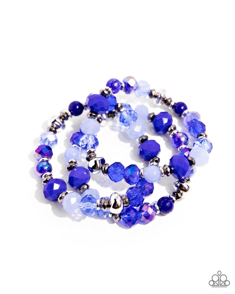 Paparazzi Stack of GLASS - Blue Bracelet