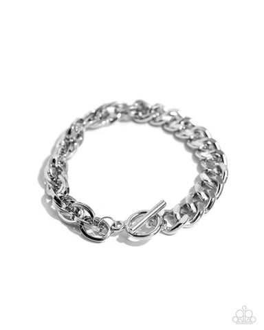 Paparazzi Mismatched Masterpiece - Toggle Urban Silver Bracelet