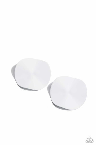 Paparazzi Moody Masterpiece - White Earrings