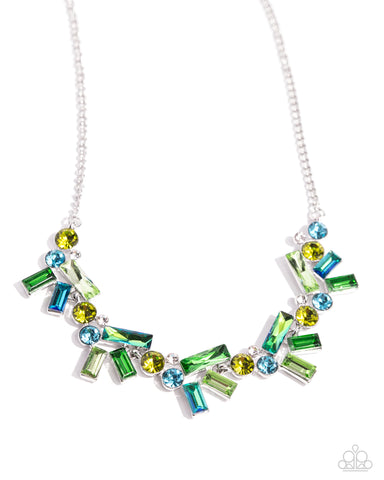 Paparazzi Serene Statement - Green Necklace