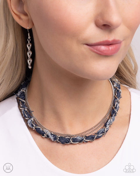 Paparazzi Denim Danger - Silver Necklace