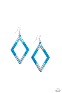 Paparazzi Eloquently Edgy - Blue Earrings