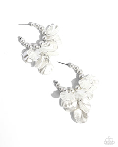 Paparazzi Frilly Feature - White Pearl Mini Hoop Earrings