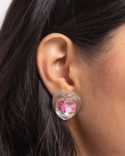 Paparazzi Heart-Pounding Haute - Pink Earrings