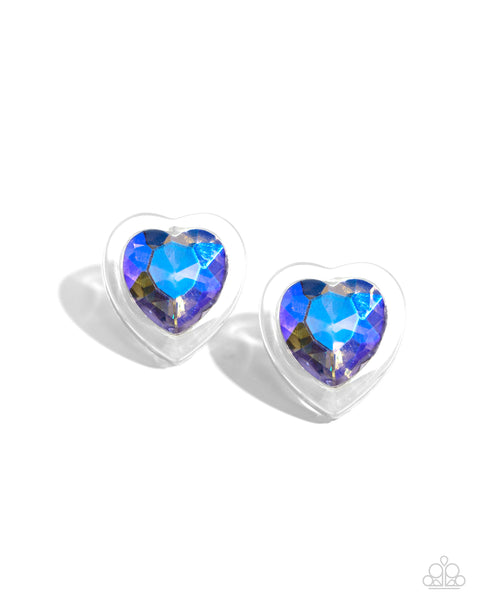 Paparazzi Heart-Pounding Haute - Purple Heart Earrings