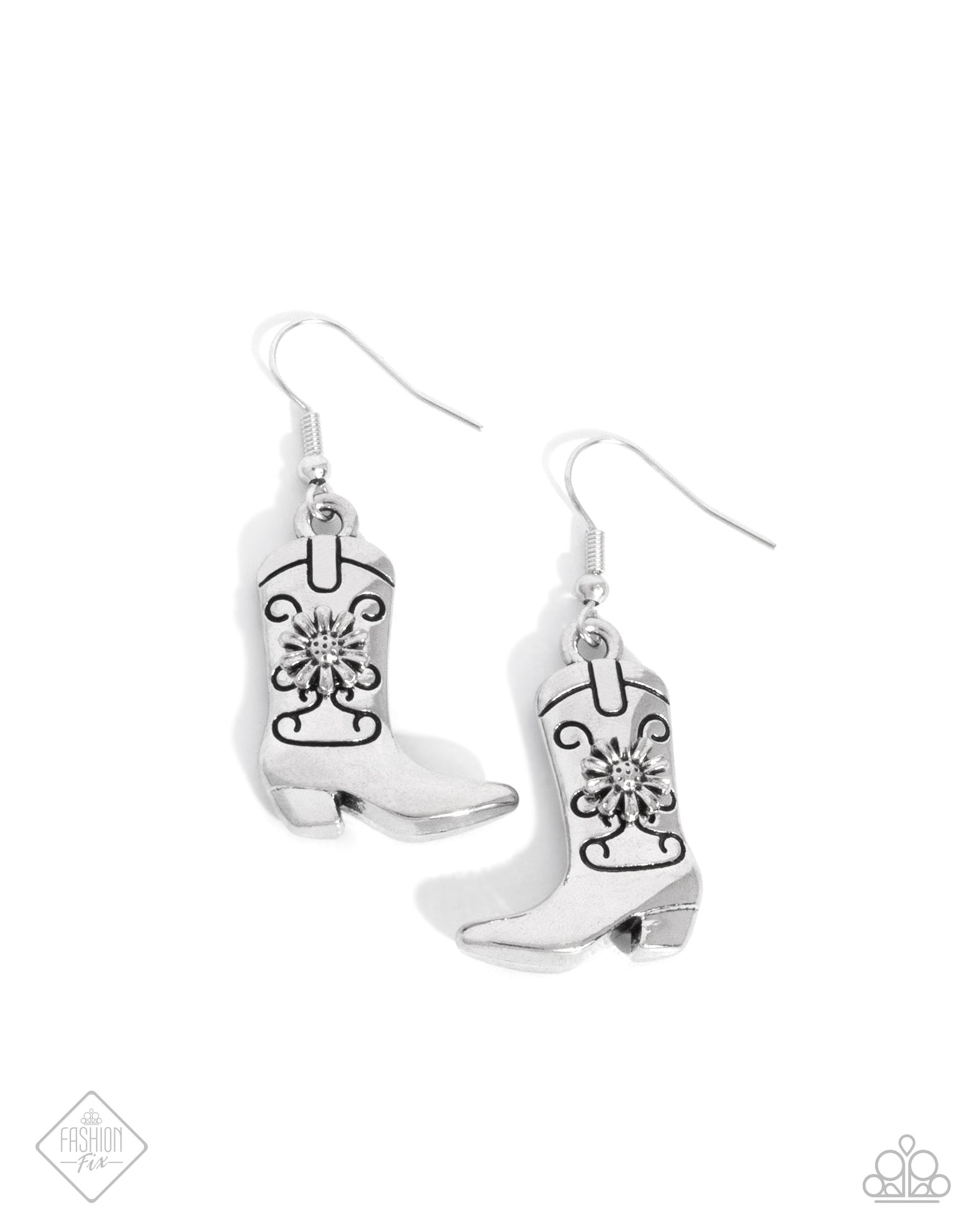 Paparazzi Beloved Boots - Silver Earrings