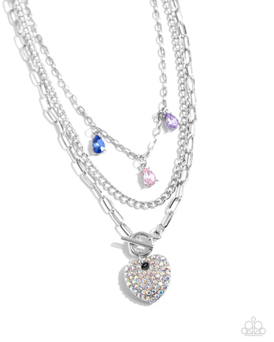 Paparazzi HEART History - Multi Heart Necklace